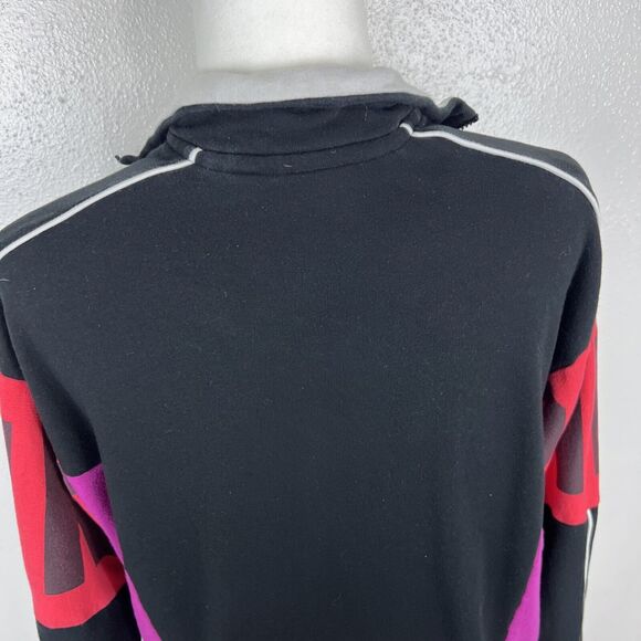 Pink Victoria's Secret Sweater Women Medium Black Colorblock Pullover 3/4 Zip - Picture 13 of 16